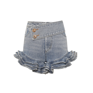 MaisonWester夏季杨超越同款牛仔花苞短裤时尚年轻热裤可露丽穿搭