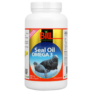 BILL加拿大海豹油胶囊500mg300粒 高纯度Omega3 心脑血管三高保健