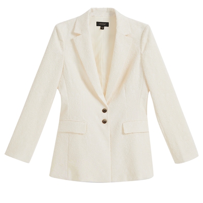 【刘涛同款】YINER音儿2025秋季新款优雅提花肌理平驳领西装外套