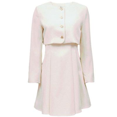 ONLY显瘦套装圆领百褶连衣裙