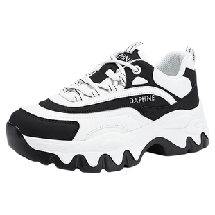 达芙妮厚底老爹鞋女款2026新款春季黑色女鞋休闲运动鞋增高鞋子女