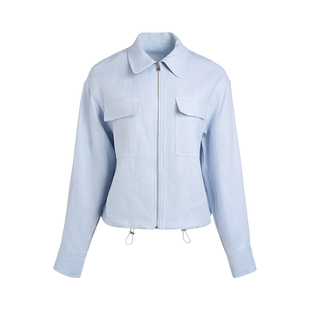 TOFOD 海盐苏打 LP老钱休闲舒适软亚麻防晒外套夹克衬衫短外套