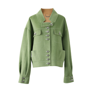 【青枫】Magyann2025秋冬设计师原创通勤时髦宽领造型大衣短外套