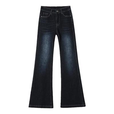 拉夏贝尔不贴腿微喇牛仔裤女秋冬