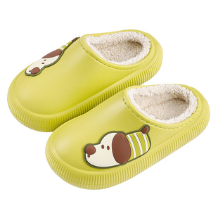 鳄鱼儿童拖鞋男童室内保暖男孩秋冬eva防水棉拖鞋冬天家居毛棉鞋
