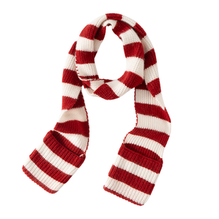 儿童纯山羊绒围巾手套一体男童冬季新款保暖护颈女童拼色针织围脖