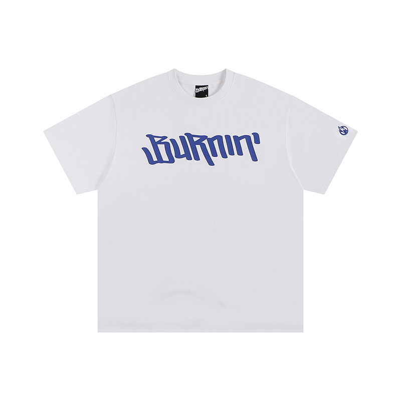 BURNIN*大横排logo小火苗短袖T恤