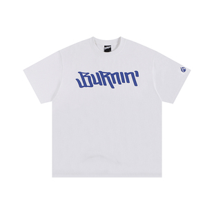 BURNIN*大横排logo正胸口短袖T恤2026夏季新款国潮印花休闲潮流
