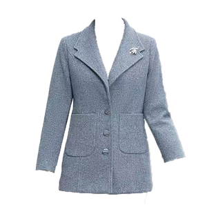 冬季新款小个子妈妈装短款毛呢外套女中老年大码春秋呢子西装上衣