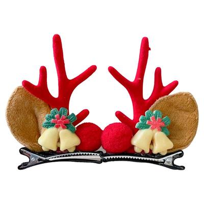 圣诞节红色鹿角发夹拍照