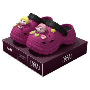 多巴胺洞洞鞋女夏季外穿踩屎感厚底增高沙滩防滑不臭2025新款拖鞋