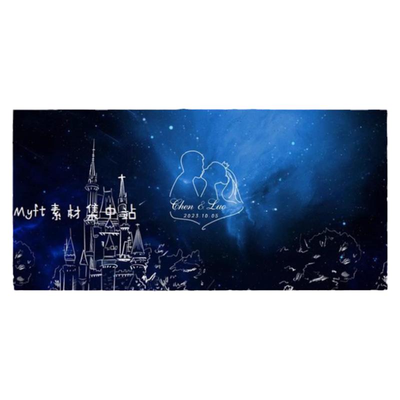 深蓝色婚礼LOGO定制背景 黑蓝色海洋LED大屏幕高清动态视频制作