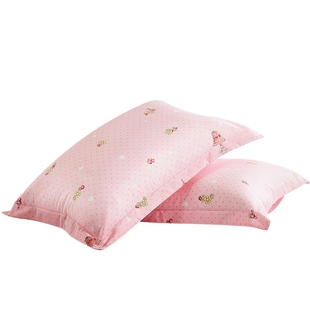 富安娜枕套一对装60支全棉纯棉儿童套装成人家用48cmx74cm枕头套