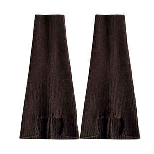 咖色袜套袜子女喇叭型腿套护脚腕针织长筒秋冬加厚保暖小腿堆堆袜