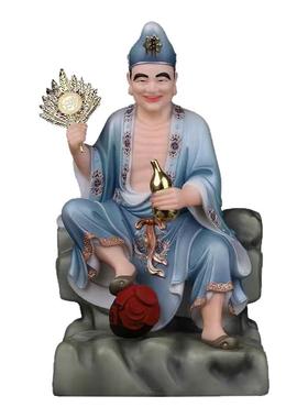 活佛济公佛像玉香樟木活佛济公降龙罗汉李修缘神像纯铜摆件保平安