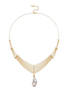 iKiCo Jewelry 2026夏季新款多层蕾丝爆闪巴洛克珍珠项链饰品女