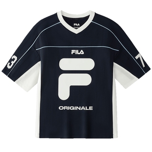 FILA KIDS斐乐童装男大童短袖T恤2026秋季新款儿童舒适休闲上衣