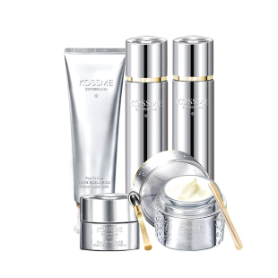 KOSSME/蔻诗弥奢宠铂金花菁萃保湿修护乳套装水乳面霜眼霜洁面