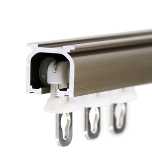 雅胜 加厚窗帘轨道 顶装侧装 铝合金滑道滑轨 导轨单轨双轨窗帘杆