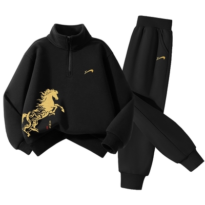 贵人鸟童装儿童加绒运动套装