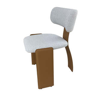 餐椅马鞍皮布艺轻奢化妆椅设计师款靠背接待椅家用意式极简书桌椅