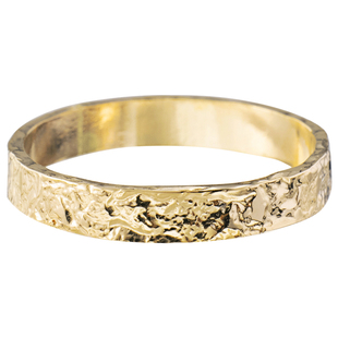 14K包金褶皱熔岩纹理戒指女 欧美小众设计高级感食指戒尾戒素圈