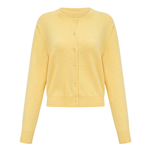 Go Girl Go 欧美复古小圆领纯色简约百搭长袖针织开衫毛衣女