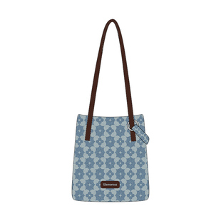 尼睿原创斜挎包女秋冬通勤帆布包牛仔单肩包包大容量托特包女包AI