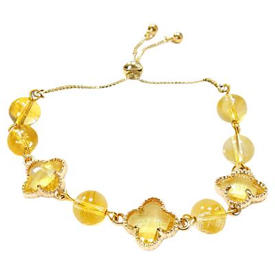 【特价】天然黄水晶手链白水晶手串四叶草手链女轻奢高级水晶手链