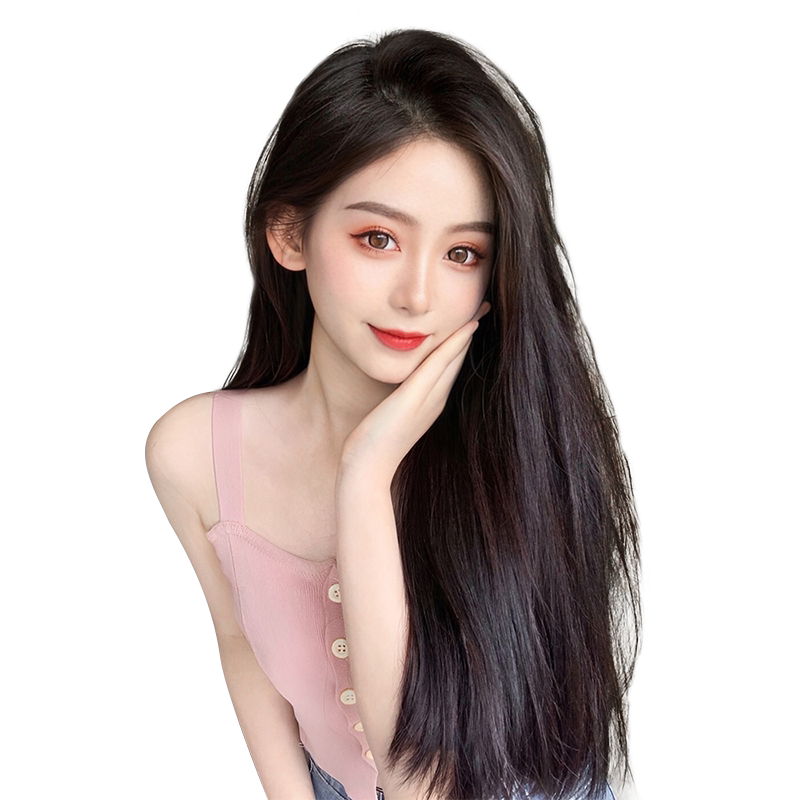 蕾丝无痕假发中分全真自然