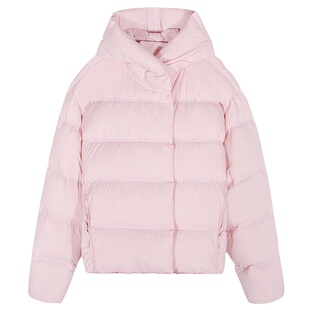 今屿花花  粉色羽绒服女款2025新款短款加厚保暖羽绒衣连帽外套