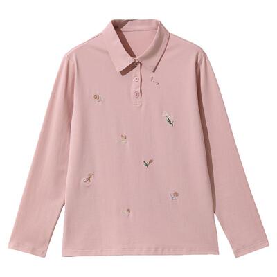 春树缘纯棉翻领T恤女春秋款