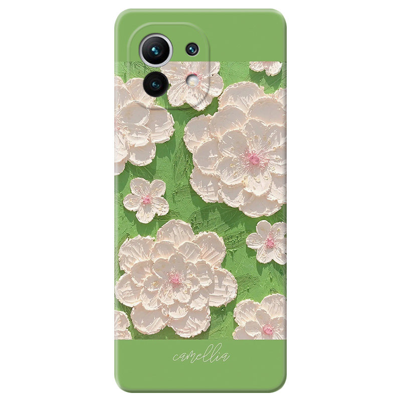 油画花朵适用小米手机壳硅胶