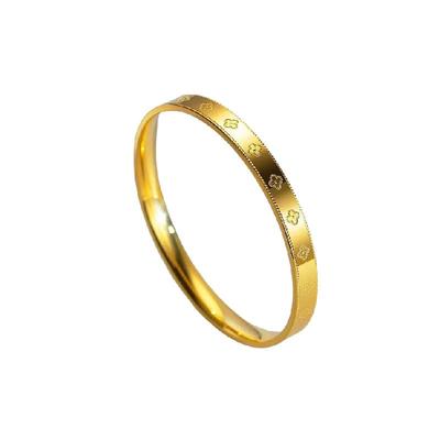 金店同款沙金仿真金万花筒四叶花手镯女新款高级感手环送女友礼物