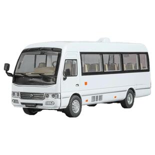 1:24考斯特中巴车合金模型仿真面包车巴士客车汽车儿童男孩玩具