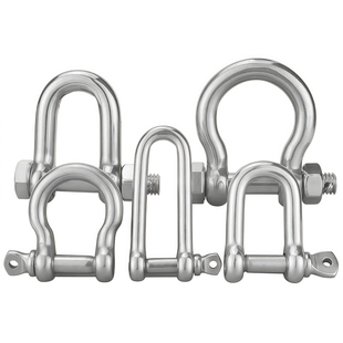 304不锈钢D型卸扣 316弓形保险加长卸扣 U型马蹄形钢丝绳锁连接扣