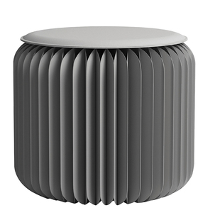 十八纸创意矮圆凳子灰粉色艺术时尚可折叠简约小圆墩茶几家用坐具