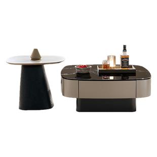 帕沙曼意式极简微晶石茶几组合客厅家用高端大气大理石轻奢茶几桌