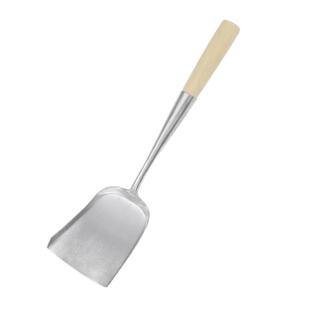 锅铲不锈钢炒菜铲子一体锻打厨具长柄炒菜勺家用老式加厚木柄炒铲