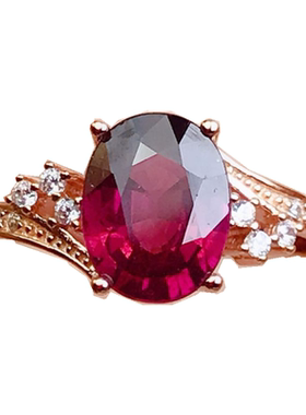 天然镁铝石榴石戒指女S925纯银