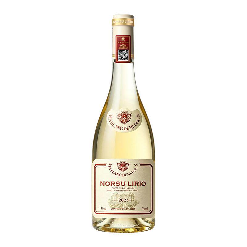 法国庄园霞多丽半甜白葡萄酒诺苏百合原酒进口微醺送礼
