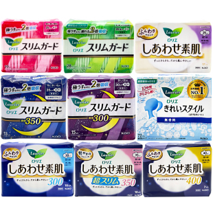 日本花王乐而雅超薄卫生巾日用夜用姨妈巾瞬吸零触感护翼棉柔亲肤