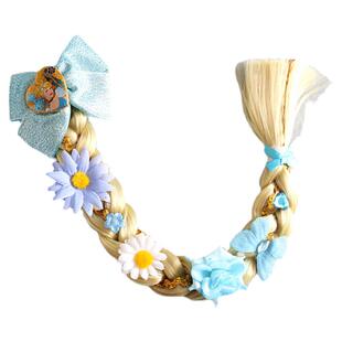 出口外贸单女童发饰艾莎长发公主儿童弹簧夹发夹女孩假发辫子头饰