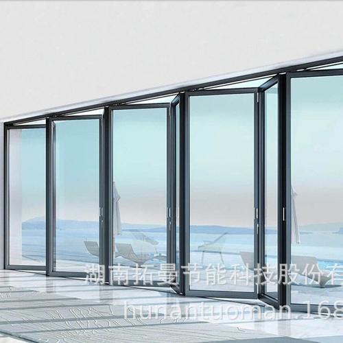 拓曼铝合金折叠门极窄移门厨房客厅阳台简易隔断门钢化玻璃防夹手