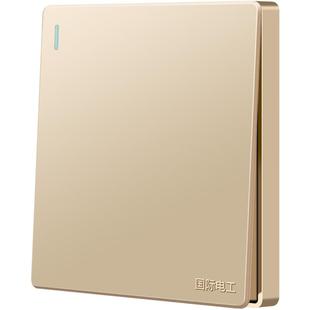 国际电工开关插座家用面板86型五孔带一开暗装空调单双控多孔金色