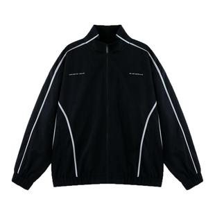 BJHG不计后果美式复古夹克外套男款冬季潮慵懒廓形撞色拼接上衣女