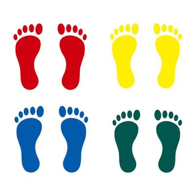 学校幼儿园工厂车间指引楼梯台阶贴纸 地贴自粘防水 防滑 耐磨 地板幼儿园小脚丫脚印地贴定制