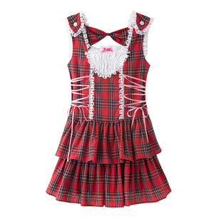 MEME原创设计日系昭和复古可爱Lolita蛋糕裙甜酷辣妹小众连衣裙女