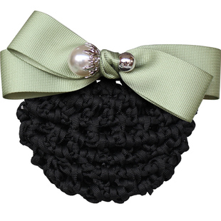 头花女职业银行柜员护士专用发网空乘盘头发清新头饰网兜2026新款