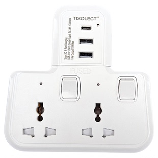 英标香港版插排插线板一转二拓展插座英规英式USB拖板带LED夜灯白